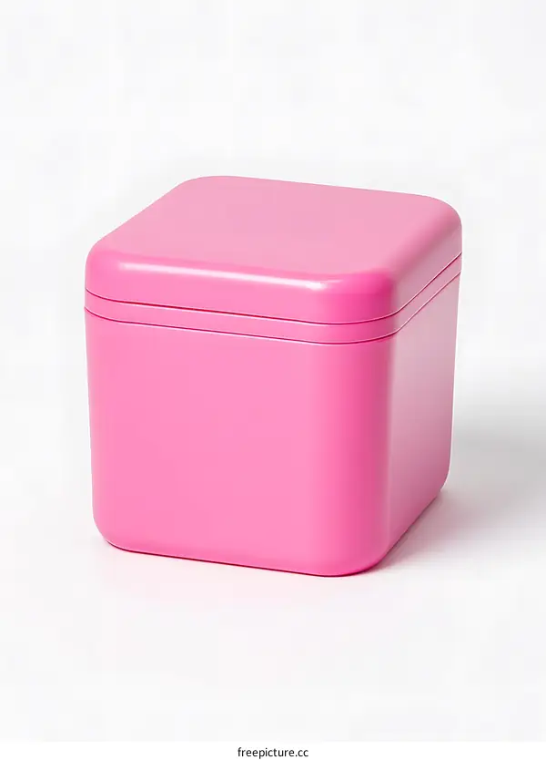 Pink Square Storage Box With Lid