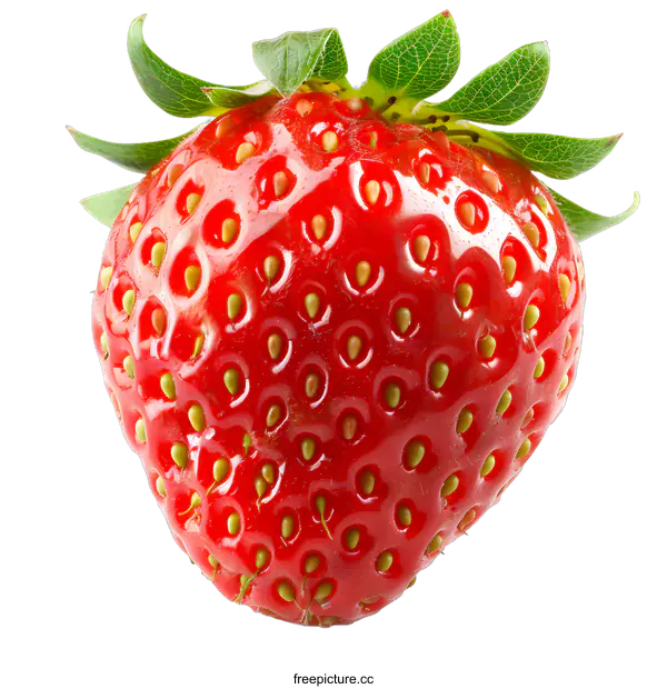 [Transparent Background PNG]Fresh Red Strawberry Isolated on White Background