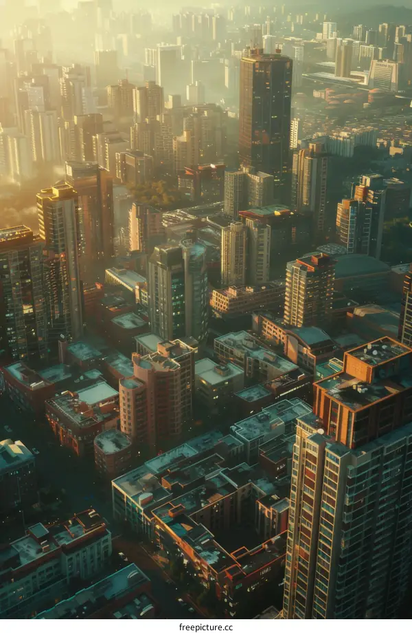 Metropolis of Towering Structures from Above