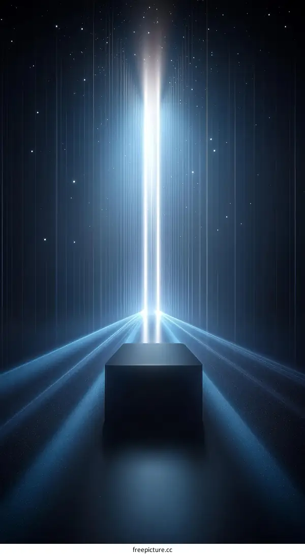 Abstract Digital Showcase with Light Beam