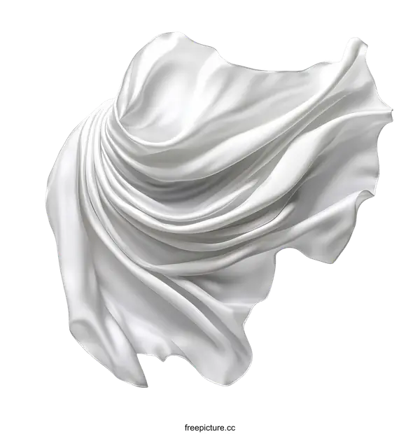 [Transparent Background PNG]Elegant White Fabric Drape Design