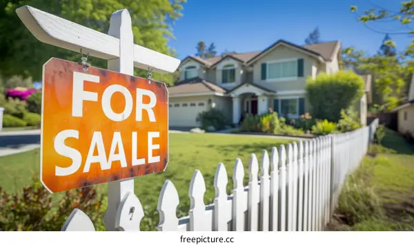 For Sale Sign in Front of House