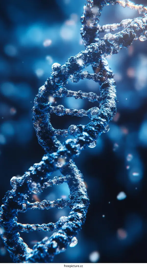 DNA Structure Illustration in Deep Blue