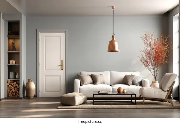 Modern Living Room Interior Design Illustration