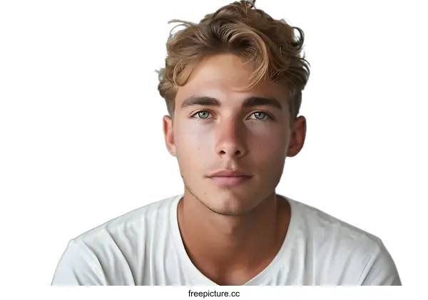 [Transparent Background PNG]Portrait of a Young Man With Blonde Hair