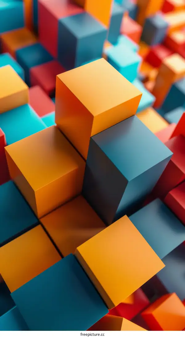 Colorful Abstract 3D Cubes Background