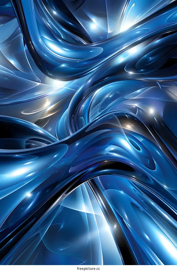 Abstract Blue Waves Background