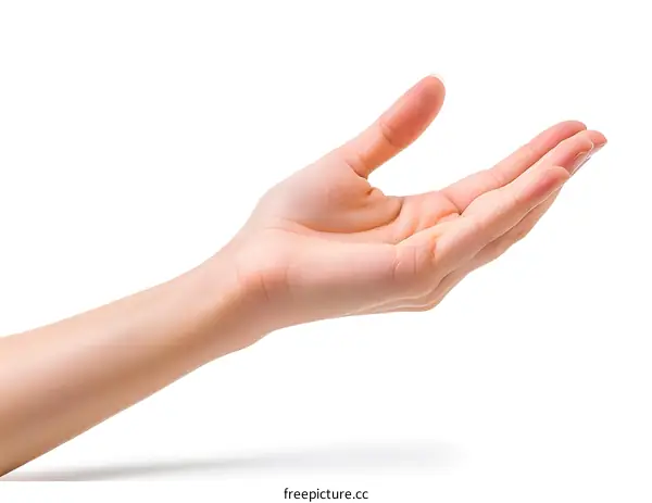 An open hand with the palm facing up