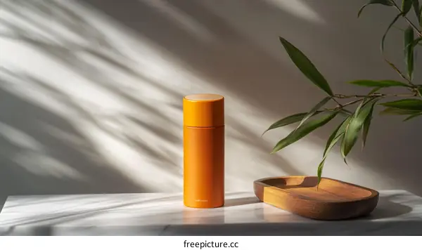Elegant Orange Cosmetic Container Display