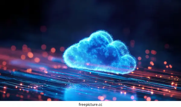 Abstract Cloud Computing Technology Illustration