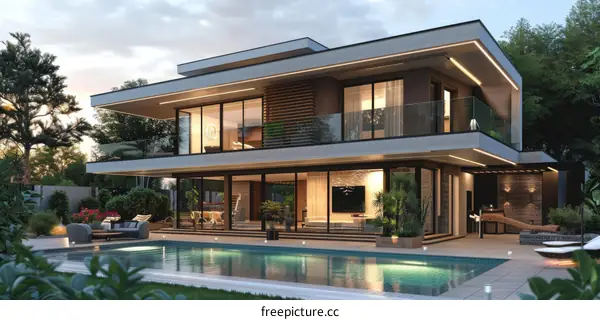 Modern Villa with Infinity Pool and Lush Garden