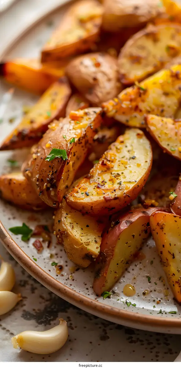 Crispy Roasted Garlic Potatoes Recipe