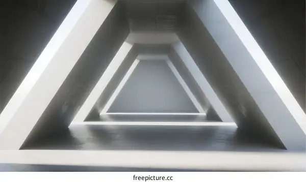 Geometric Architecture with Triangular Corridors and Modern Design