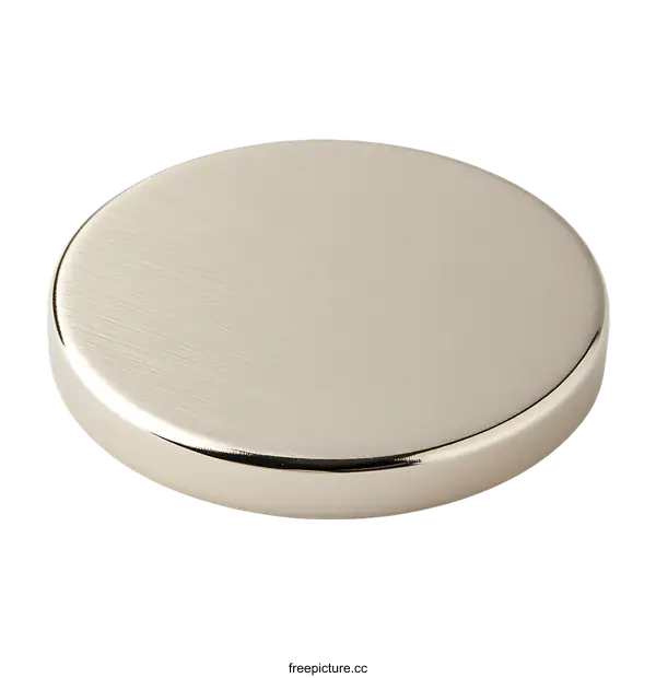 [Transparent Background PNG]Silver Metal Lid Close-up