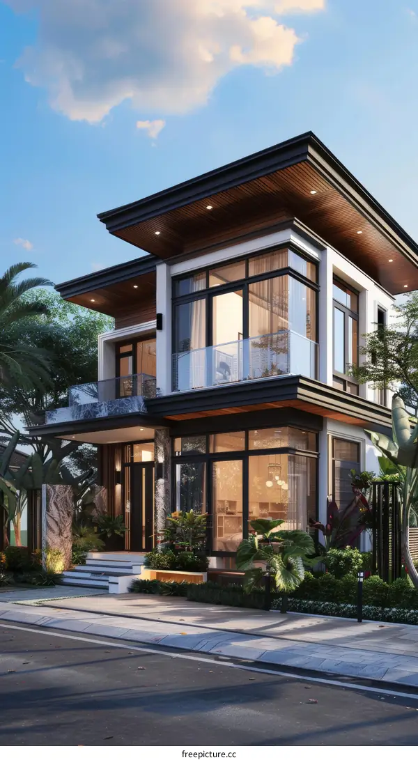 Modern House Exterior Design Illustration