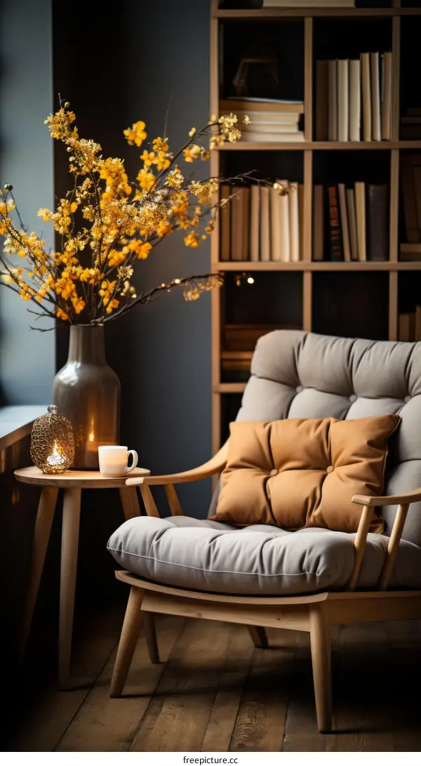 Cozy Reading Corner Offers Serene Escape with Warm Lighting