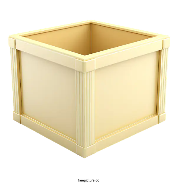[Transparent Background PNG]Elegant Light Beige Wooden Box Illustration