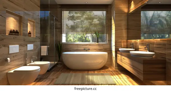 Modern Wooden Bathroom Interior Design