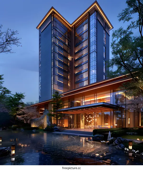 The high-end hotel lobby