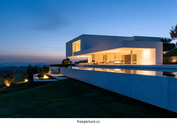 Modern Minimalist House with Infinity Pool and Sunset Views