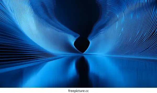 Abstract Blue Futuristic Tunnel Design