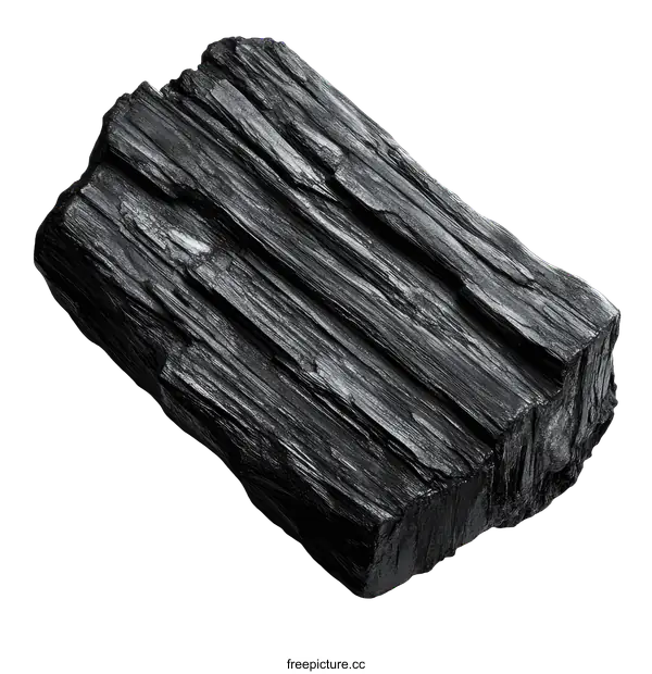 [Transparent Background PNG]Black Charcoal Block Close Up