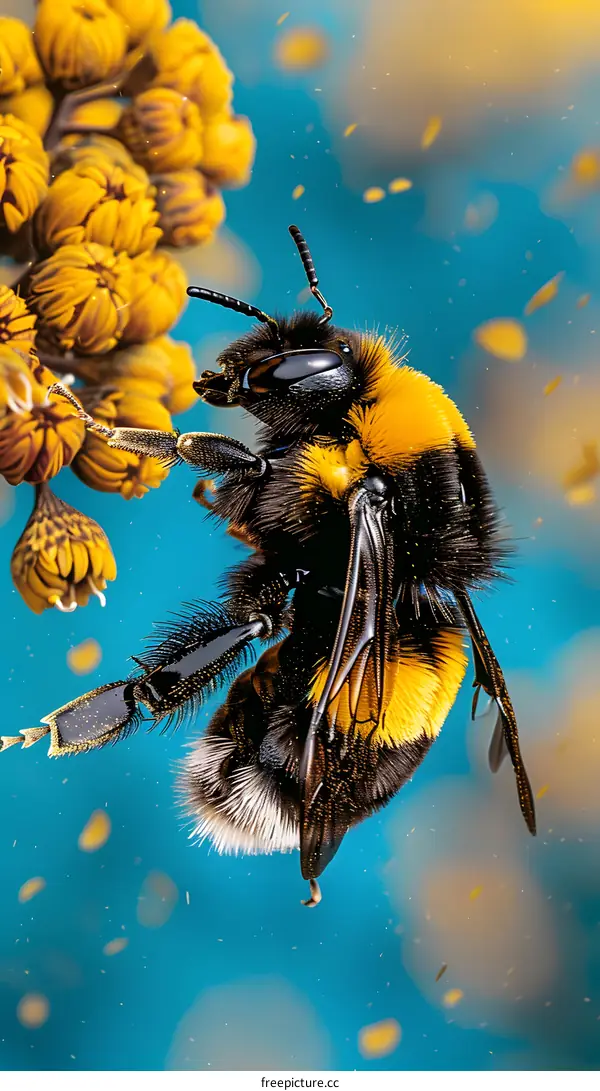 Bumblebee Pollinating a Yellow Flower
