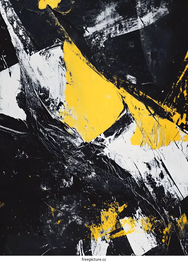 Abstract Art with Yellow and Black Colors