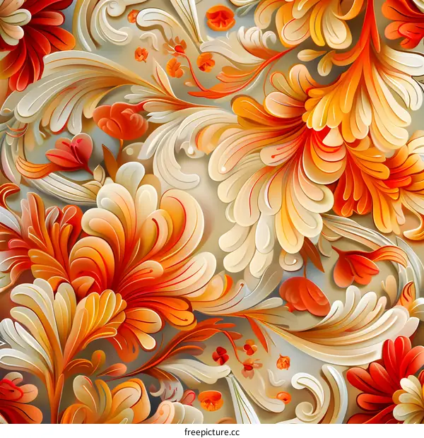 Hand-painted floral seamless pattern
