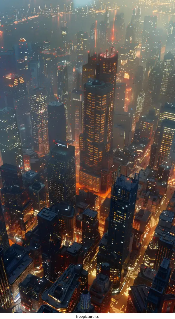 Futuristic Metropolis Cityscape at Night