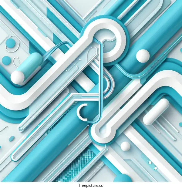 Blue and white geometric shapes