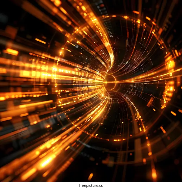 Abstract Digital Tunnel of Light