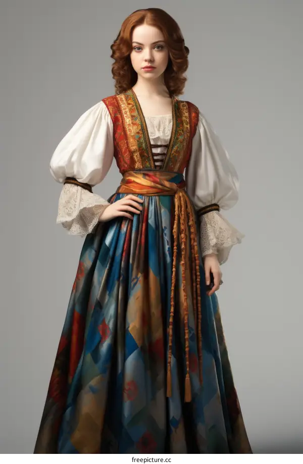 Portrait of a young Venetian woman in traditional dress