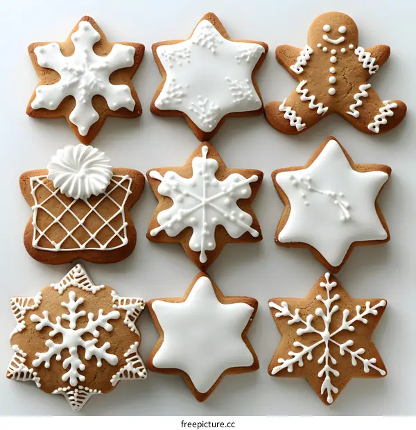 Decorated Gingerbread Cookies for Christmas