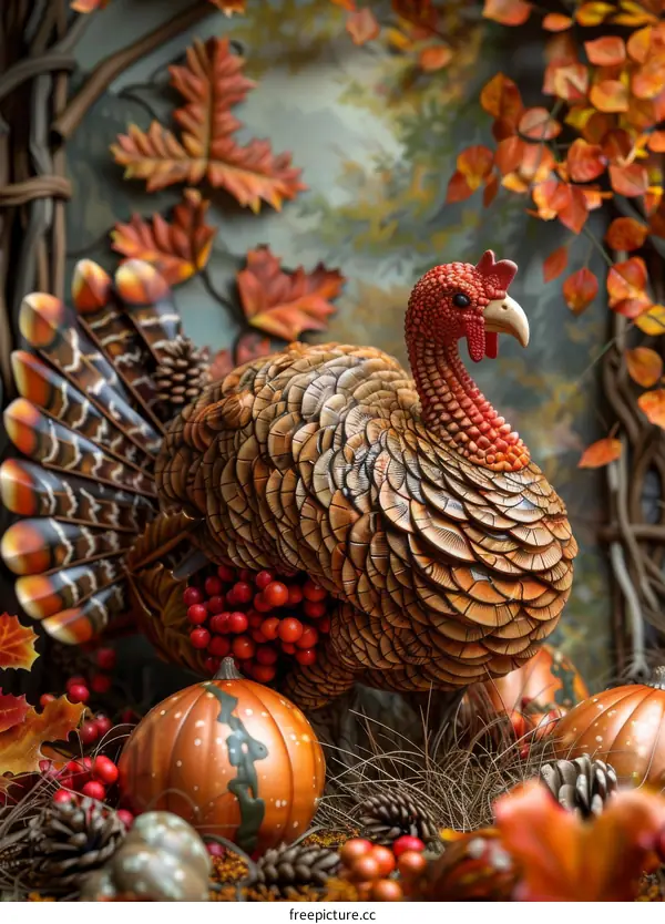 Autumn Thanksgiving Decorative Turkey Figurine