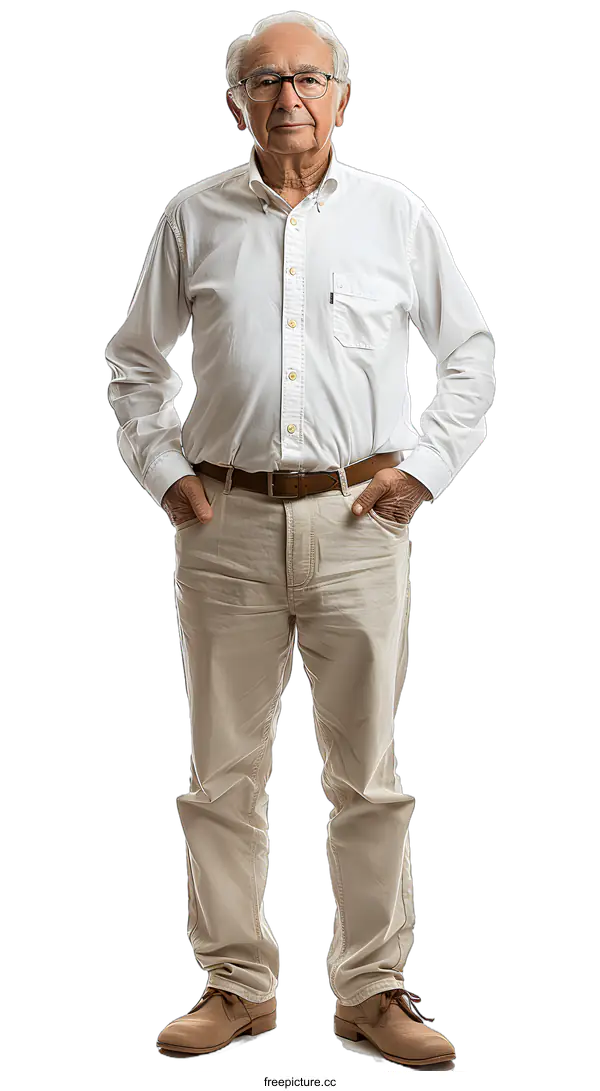 [Transparent Background PNG]Portrait of a senior man