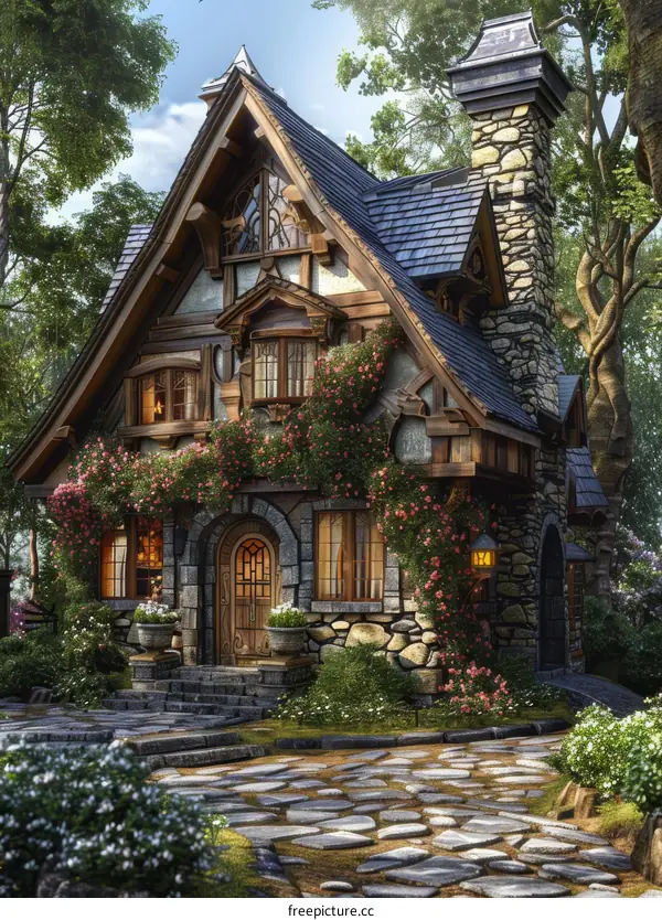 fantasy cottage in the woods