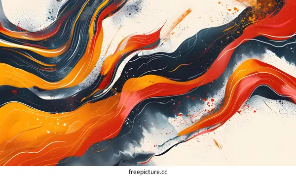 Red and Blue Geometric Abstract Painting