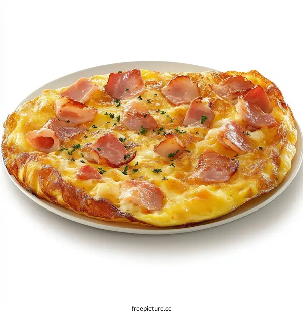 Delicious Bacon and Cheese Omelette on a Plate