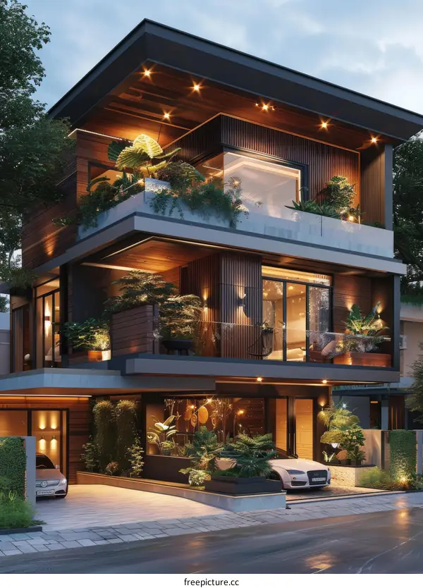 Modern Home with Courtyard Garden: Architecture and Design