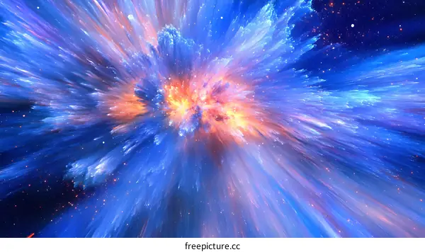 Abstract Explosion of Colors in Space