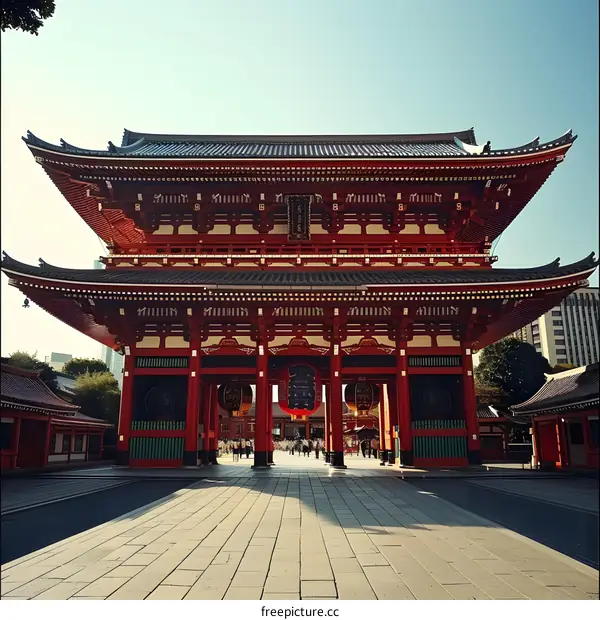 Traditional Japanese Architecture Sensoji Temple Tokyo