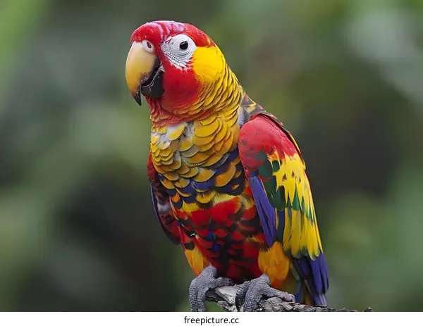 Colorful parrot on branch