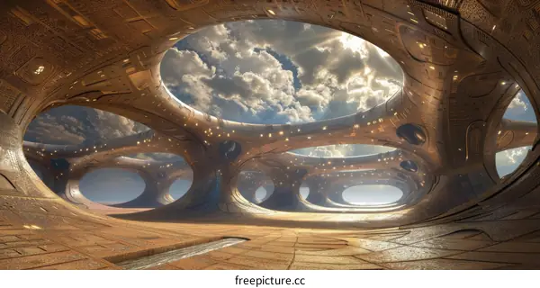 Futuristic Alien Spaceship Interior
