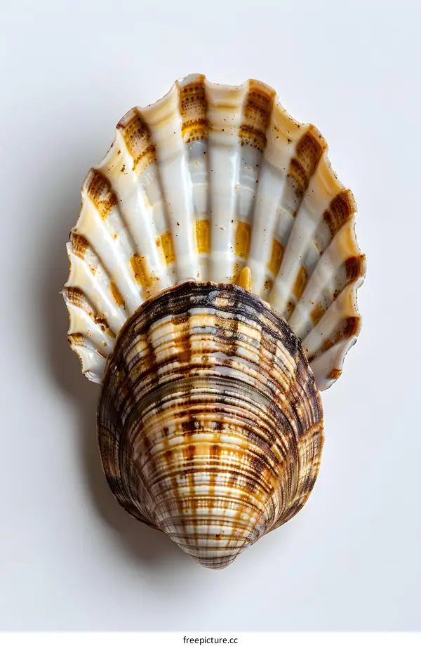 Seashell on white background