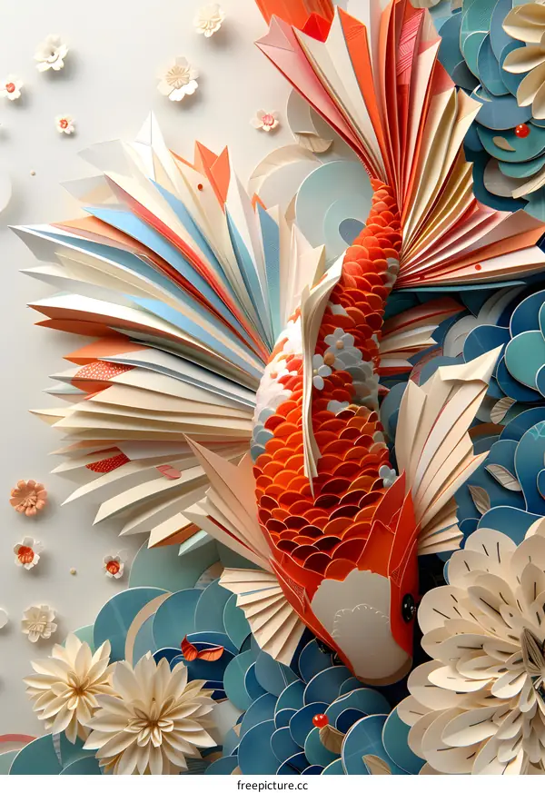 vibrant and colorful illustration of a koi fish