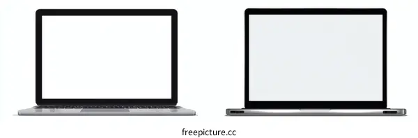 Two Blank Laptop Screens Illustration