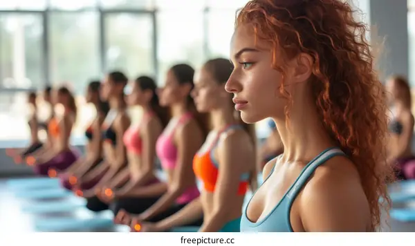 Yoga class with a focus on meditation and breathing