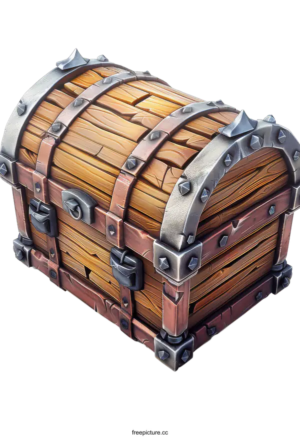 [Transparent Background PNG]Old Wooden Treasure Chest