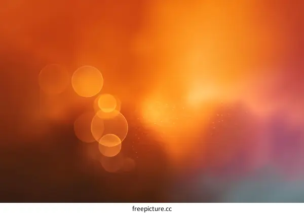 Abstract Bokeh Background in Warm Orange Tones